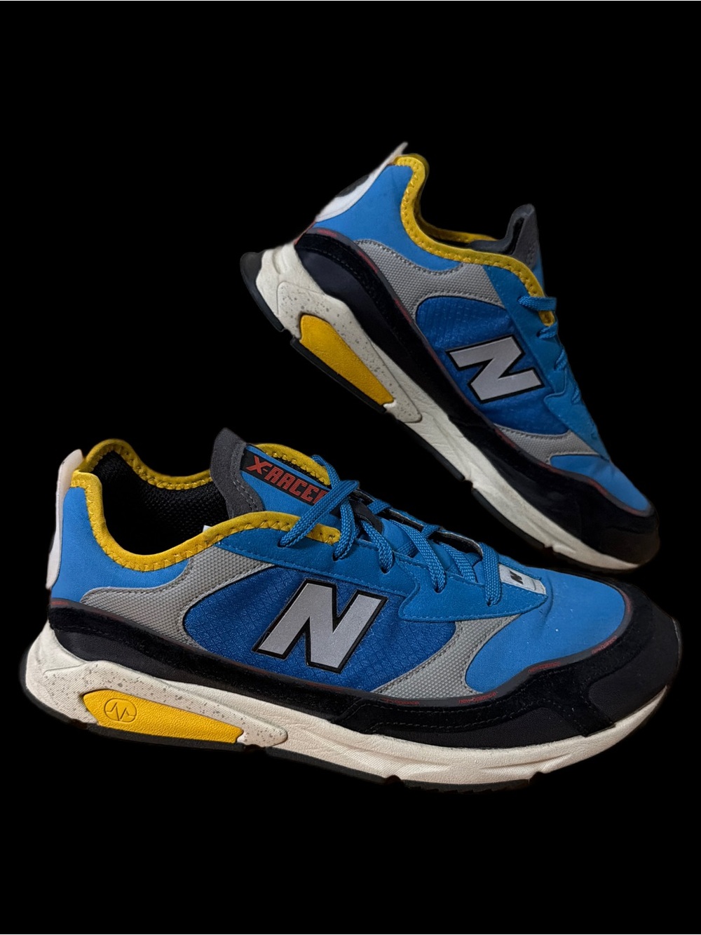New Balance X-RACER Men’s size 10.5 Blue & Yellow Runners GUC - Picture 2 of 13
